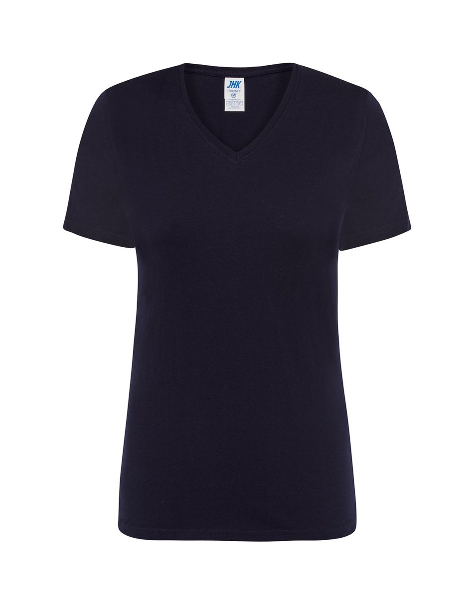 T-shirt Damski granatowy dekolt w serek roz. L
