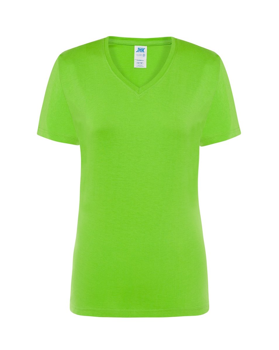 T-shirt Damski limonka dekolt w serek roz. XL