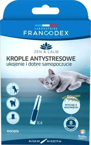 FRANCODEX Krople antystresowe z kocimiętką dla kociąt 4 x 0,6 ml