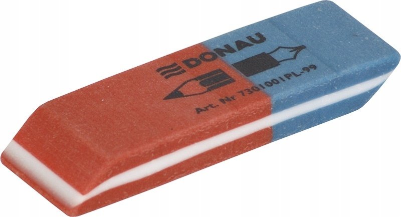 Donau Gumka wielofunkcyjna , 57x19x8mm, niebiesko-czerwona 7301001PL-99