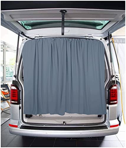 BREMER SITZBEZÜGE Osłona na tylną klapę, osłona bagażnika, ochrona przed słońcem, zasłona kompatybilna z VW T5, T6, T6.1, Multivan, Transporter, Caravelle, w kolorze szarym