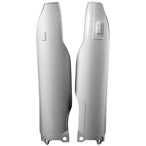 POLISPORT 8351200001 - Bezmateriałowy zestaw odpornych na wstrząsy polipropylenowych ochraniaczy widelców kompatybilny z motocyklami Kawasaki w kolorze białym