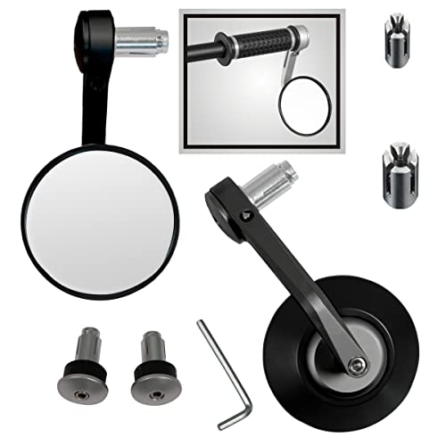 A de Pro Mirrors Style Custom Rearview Motorcycle Motor Bike Handle Black
