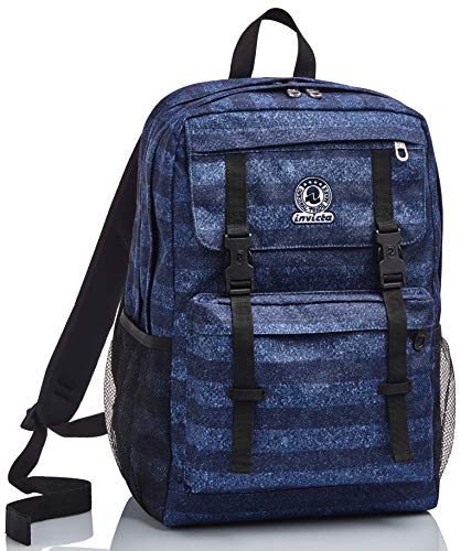 Duffy plecak z plecakiem, Stripes, Niebieski, Podwójny przedział, Szkoła & Rekreacyjny, Niebieski, Taglia unica, szkoła i wypoczynek, Niebieski, One Size, Szkoła i wypoczy