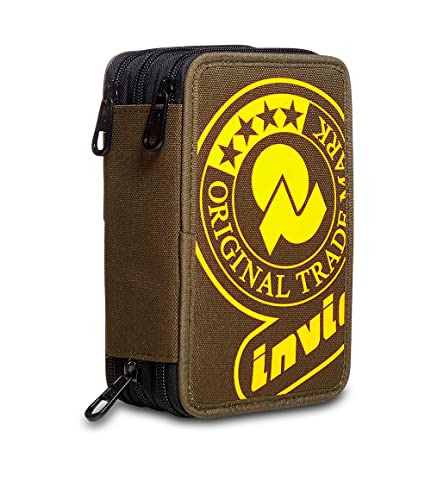 Invicta Piórnik, wielokolorowy, piórnik na przybory piśmiennicze, etui z długopisami, długopisami i innymi, 3 przegródki, dla dziewcząt i chłopców, do szkoły podstawowej, logo XXL, zielony mech,