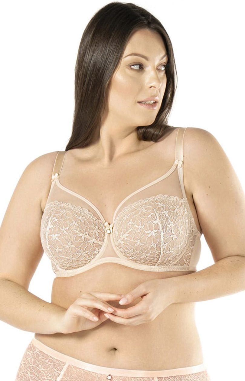 Biustonosz miękki soft bezowy Elisabeth BO55, Kolor beżowy, Rozmiar 65F, Nipplex - Intymna