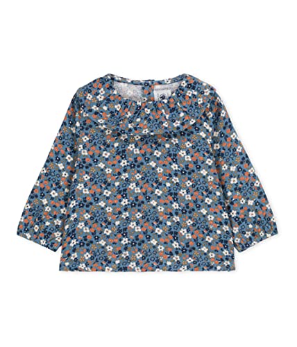 Petit Bateau Bluzka z długim rękawem dla niemowląt, Niebieski Rover/Wielobarwny, 6 miesięcy