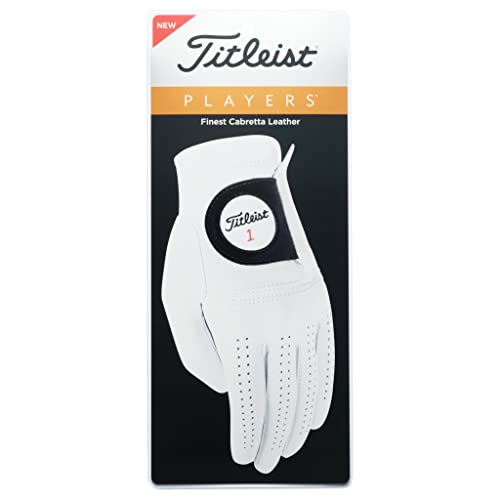 Titleist Players Mens Golf Glove 2020 Left Hand for Right Handed Golfers White ML