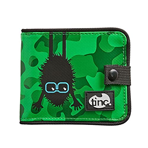 Tinc Outdoor Triple Sport Portfel dla dzieci z kartami i kieszenią na zamek na monety, zielony kolor 20 cali