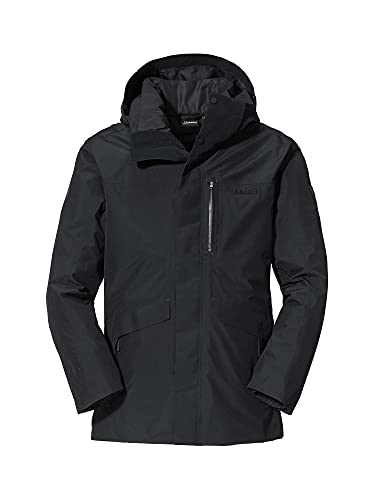 Schöffel Męska kurtka zimowa 3 w 1, Warszawa M, wiatroszczelna i wodoszczelna męska kurtka zimowa, parka z Gore-Tex z watowaną, odpinaną kurtką wewnętrzną