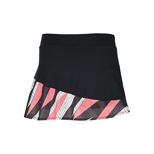 Mizuno Flying Skirt Spódnica tenisowa damska, Czarny/Fluo Płomień, XS