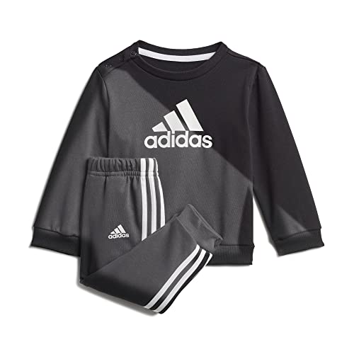 adidas I Bos Jog Ft Chndal Unisex dziecko, Top:czarny/biały Bottom:czarny/biały, 9 miesięcy