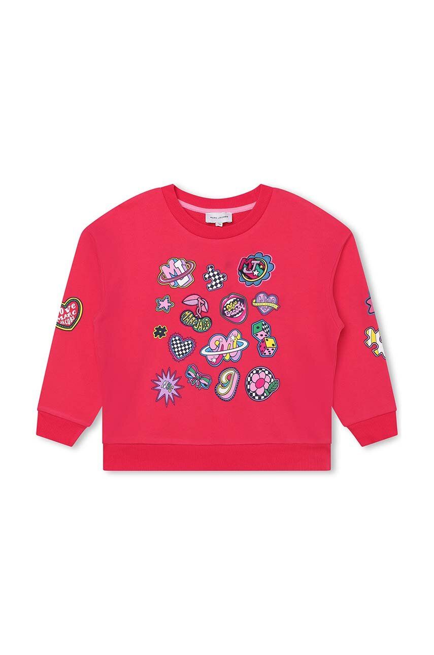 Marc Jacobs bluza bawełniana dziecięca kolor czerwony wzorzysta