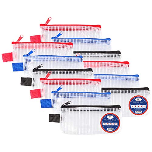 Mini torba na zamek błyskawiczny, przezroczysty zamek błyskawiczny z tworzywa sztucznego, portfel z zamkiem błyskawicznym, etui wodoodporne, wzmocnione kieszenie siatkowe (mini - 12 sztuk)