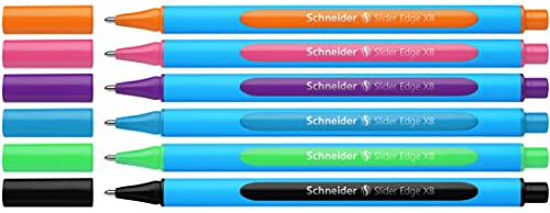 Schneider 152284 Slider Edge XB długopis (grubość kreski: XB, nieścieralny, trójkątny długopis) 5 + 1 sztuka