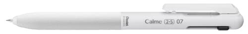 Pentel BXAW375W Calme wielofunkcyjny długopis, 2 wkłady do długopisów 0,35 mm (czarny/czerwony) i 1 ołówek mechaniczny 0,5 mm, znacznie tłumiony dźwięk kliknięcia, do wielokrotnego napełniania, 1 szt