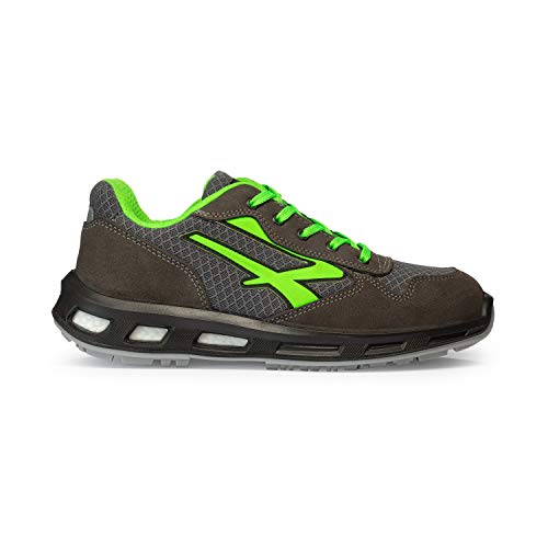 U-Power Red Lion Point, buty antyfortunowe Unisex, lekkie skórzane trampki, elastyczne, przeciwperforacyjne, z wkładką Infinergy, z aluminiową końcówką (Green-47)