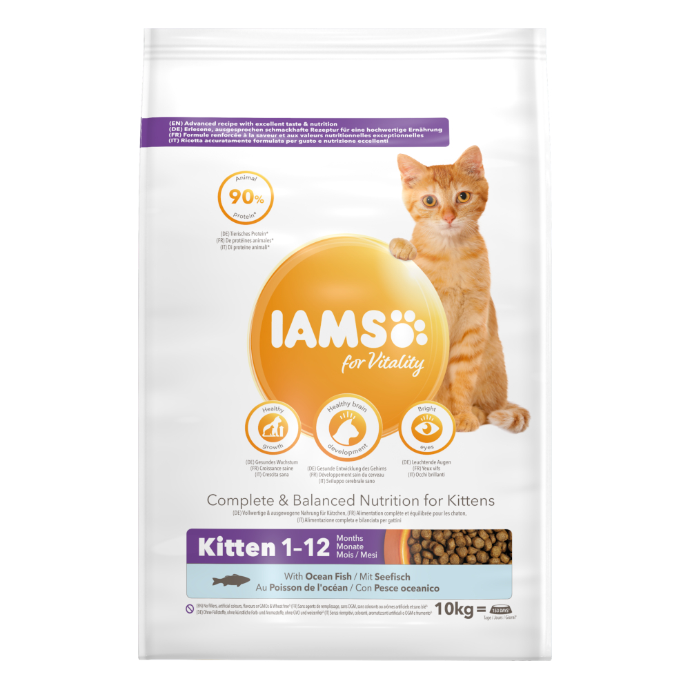 IAMS for Vitality Kitten, z rybą morską - 2 x 10 kg