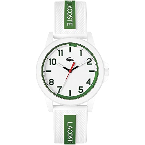 Lacoste Unisex Analogowy zegarek kwarcowy z białym silikonowym paskiem - 2020140, biały, pasek