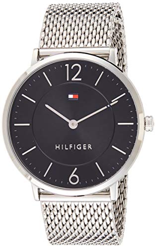Tommy Hilfiger - Zegarek 1710355, srebrny, Srebrny/czarny, Jeden rozmiar, pasek