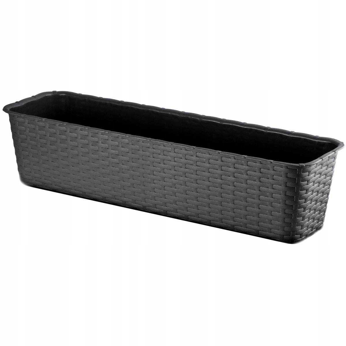 Doniczka balkonowa rattan 60 cm, antracyt
