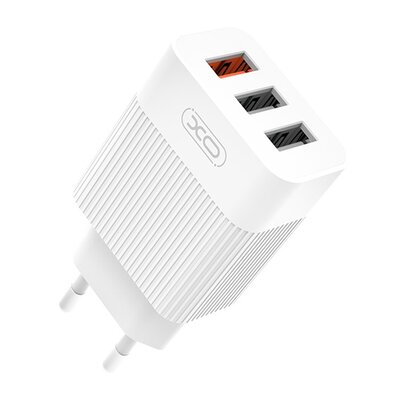 XO Ładowarka sieciowa L72 biała 3USB QC + 2,1A