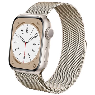 Crong Milano Steel – Pasek ze stali nierdzewnej do Apple Watch 38/40/41 mm (szampański)