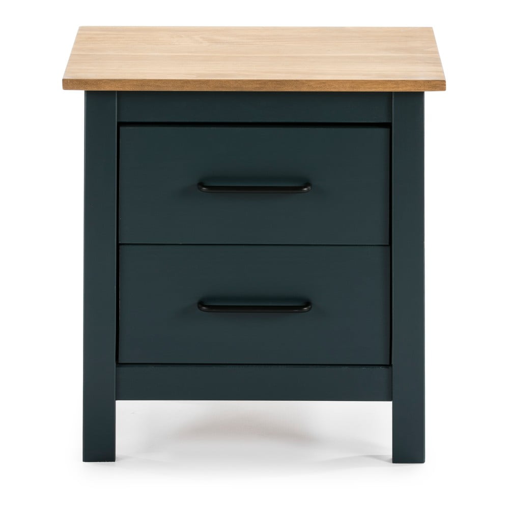 Ciemnoniebieska szafka nocna z drewna sosnowego Miranda – Marckeric