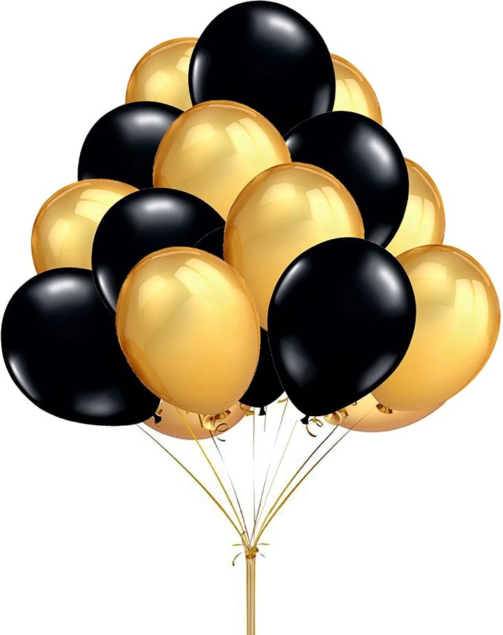 Balony czarne złote duże 50 sztuk ślub urodziny