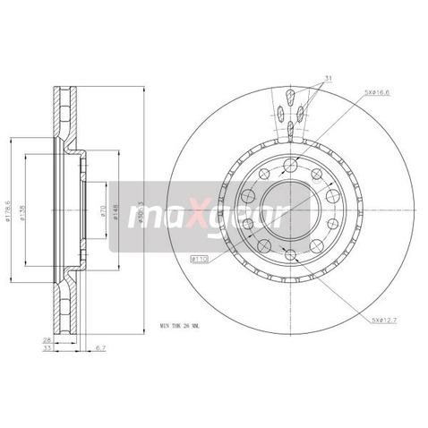 MAXGEAR Tarcza hamulcowa 19-1325