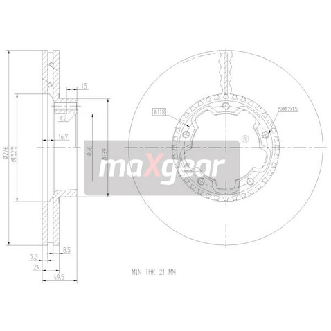 MAXGEAR Tarcza hamulcowa 19-2272