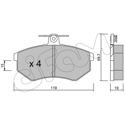 Klocki hamulcowe - komplet CIFAM 822-148-0