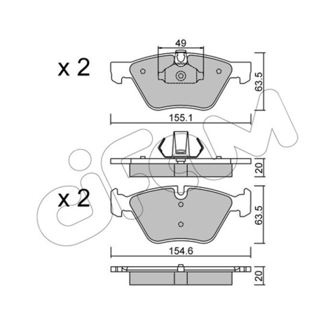 Klocki hamulcowe - komplet CIFAM 822-557-0