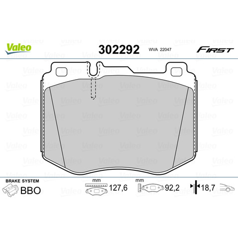 Klocki hamulcowe - komplet VALEO 302292
