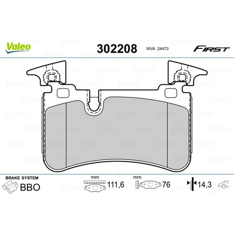 Klocki hamulcowe - komplet VALEO 302208