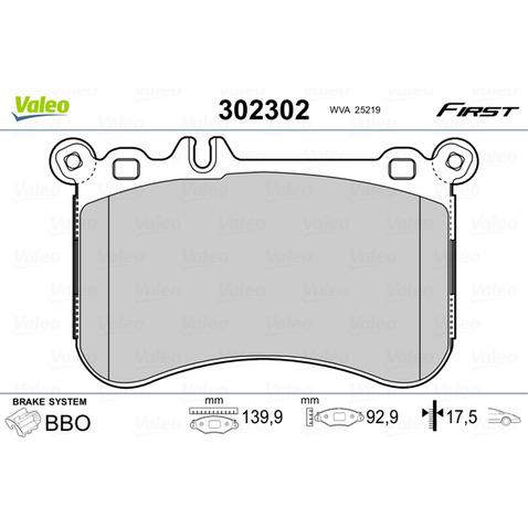 Klocki hamulcowe - komplet VALEO 302302