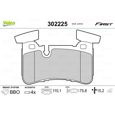 Klocki hamulcowe - komplet VALEO 302225