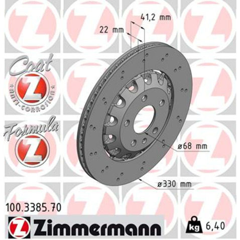 Tarcza hamulcowa ZIMMERMANN 100.3385.70