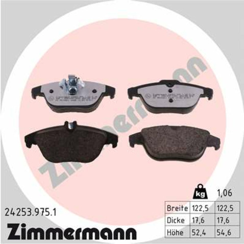 Klocki hamulcowe - komplet ZIMMERMANN 24253.975.1