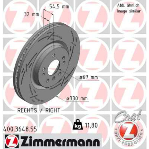 Tarcza hamulcowa ZIMMERMANN 400.3648.55
