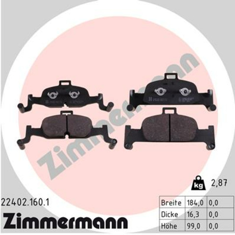 Klocki hamulcowe - komplet ZIMMERMANN 22402.160.1