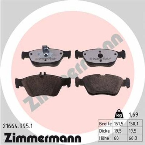 Klocki hamulcowe - komplet ZIMMERMANN 21664.995.1