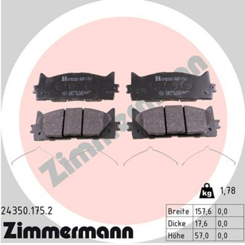 Klocki hamulcowe - komplet ZIMMERMANN 24350.175.2