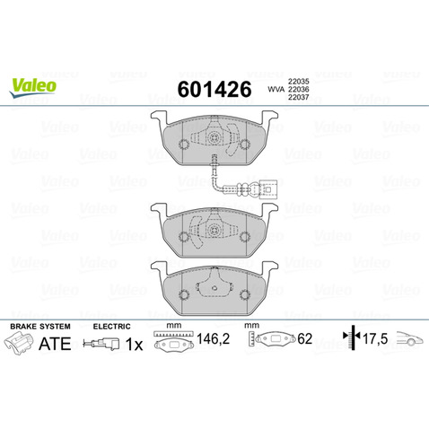 Klocki hamulcowe - komplet VALEO 601426