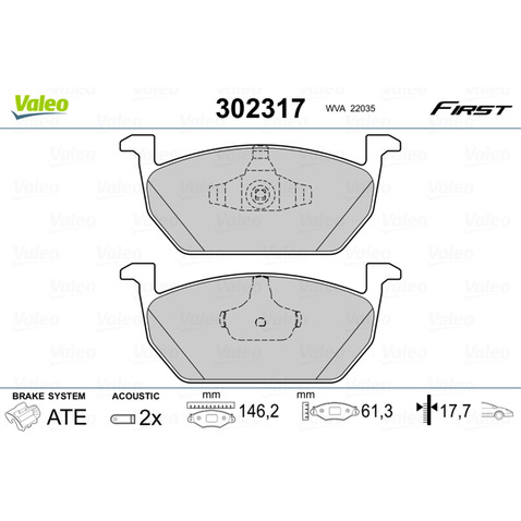 Klocki hamulcowe - komplet VALEO 302317