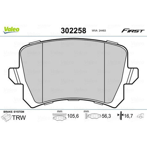 Klocki hamulcowe - komplet VALEO 302258