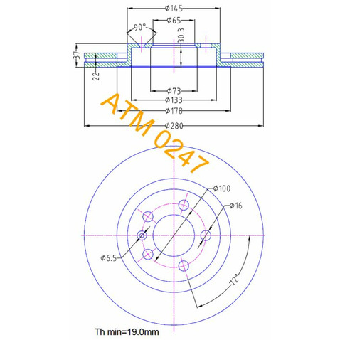Tarcza hamulcowa MIKODA 0247