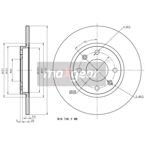 MAXGEAR Tarcza hamulcowa 19-0698
