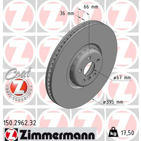 Tarcza hamulcowa ZIMMERMANN 150.2962.32
