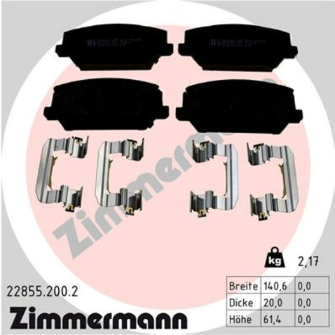 Klocki hamulcowe - komplet ZIMMERMANN 22855.200.2
